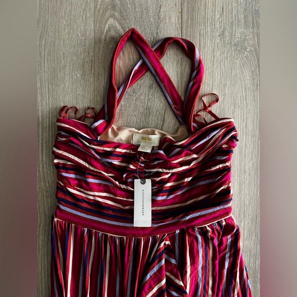 NWT Anthropologie Maeve Women’s  Gabriela Striped Maxi Ruffle Dress - Medium - Picture 5 of 10